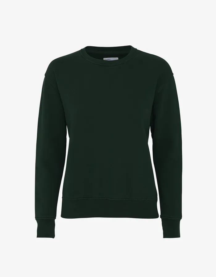 Crewneck Sweatshirts Women Classic Organic Crew 8211 Hunter Green Colorfulstandard Women