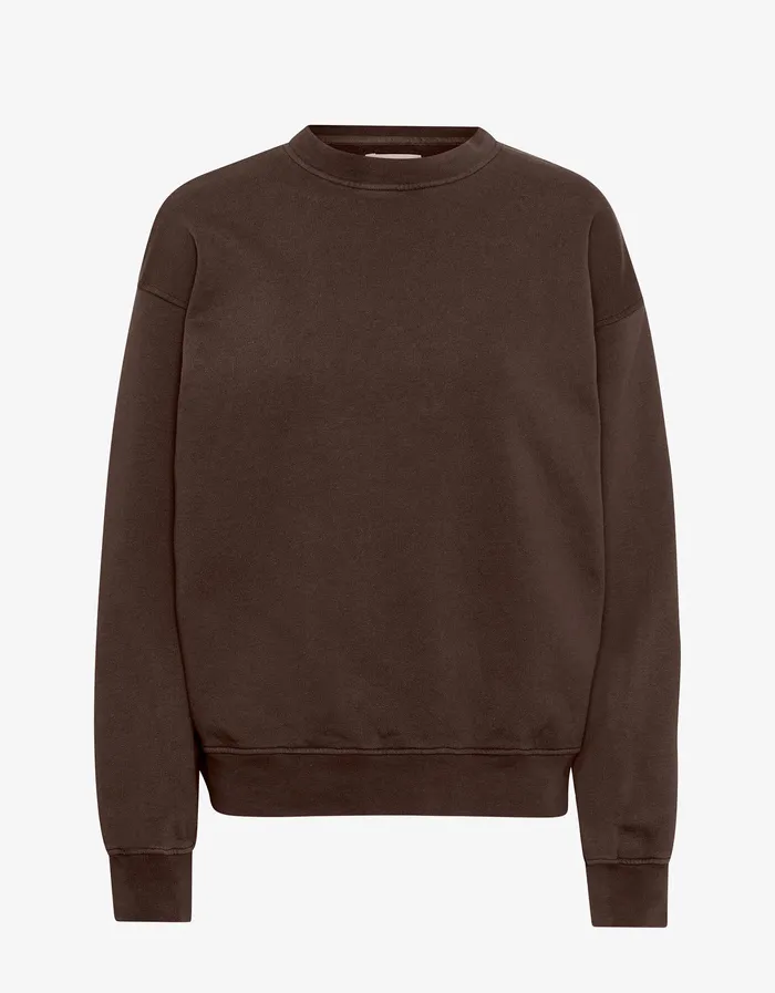 Crewneck Sweatshirts Women Colorfulstandard Organic Oversized Crew 8211 Coffee Brown