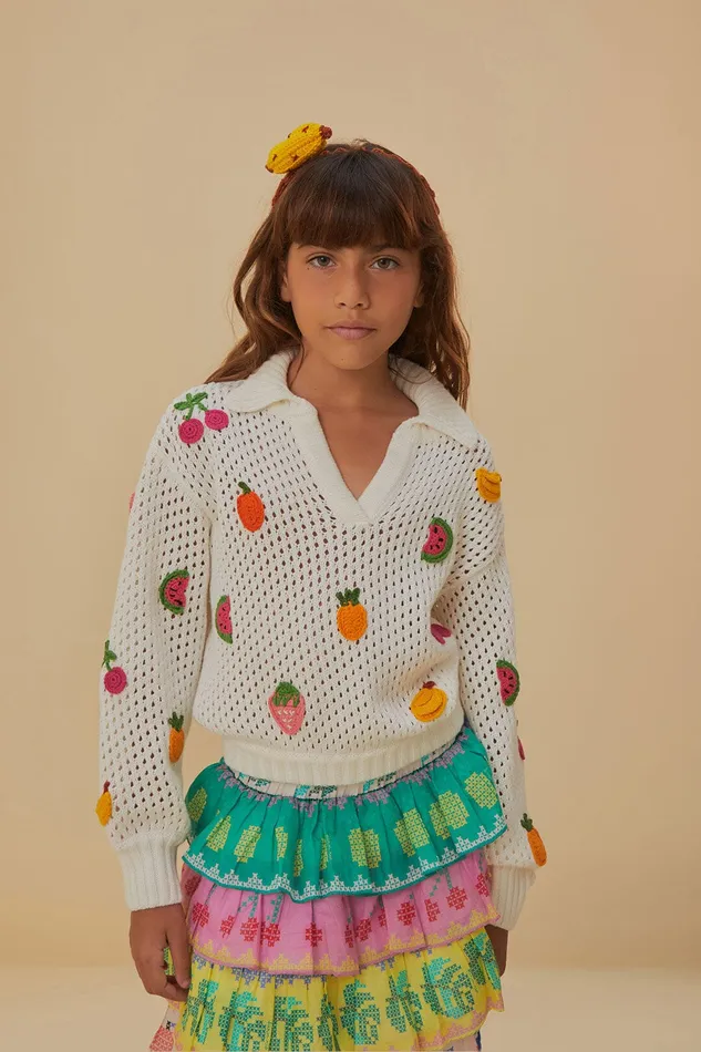 Crochet Fruit Sweater Women Farm Rio Sweaters and Sweatshirts