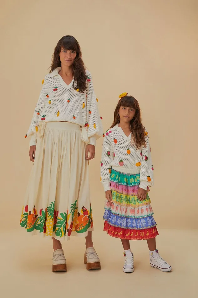 Crochet Fruit Sweater Women Farm Rio Sweaters and Sweatshirts