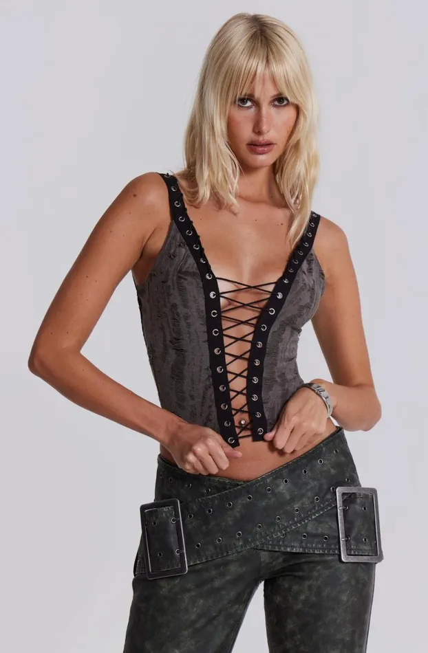 Crop Tops Women Jaded London Kate Cross Plunge Top