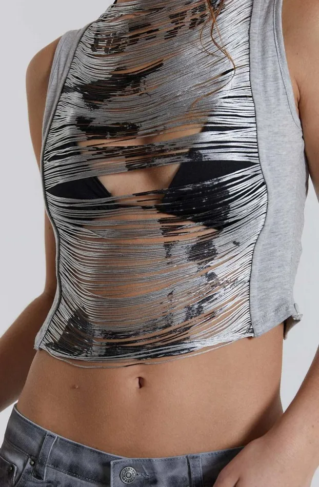 Crop Tops Women Jaded London Latitude Punk Extreme Fringe Top