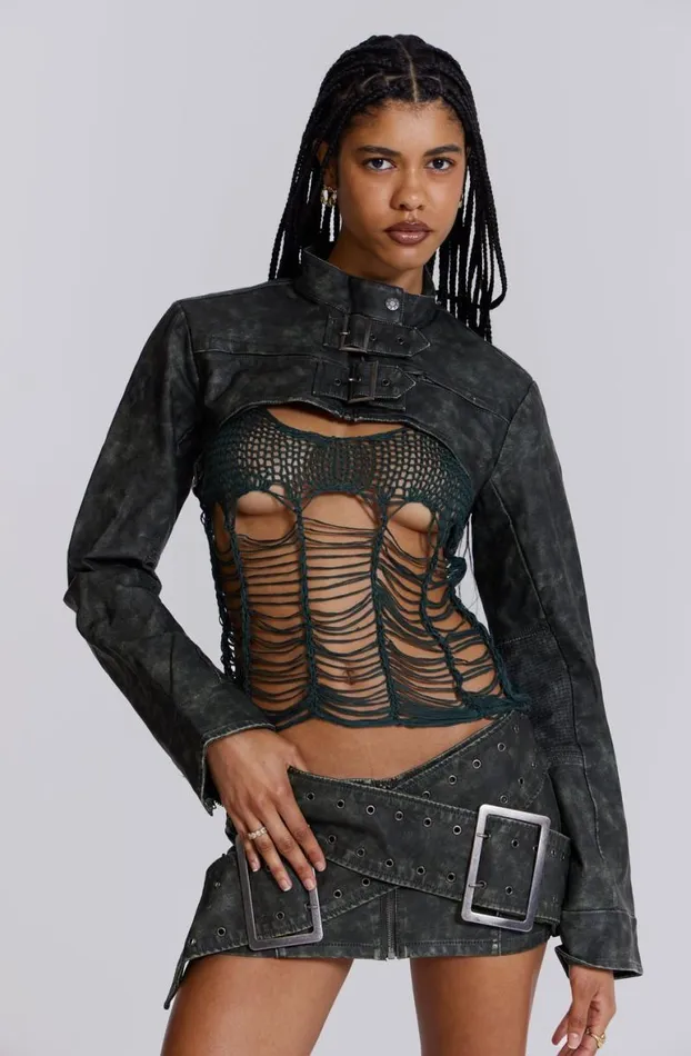 Crop Tops Women Jaded London Zeta Knitted Top