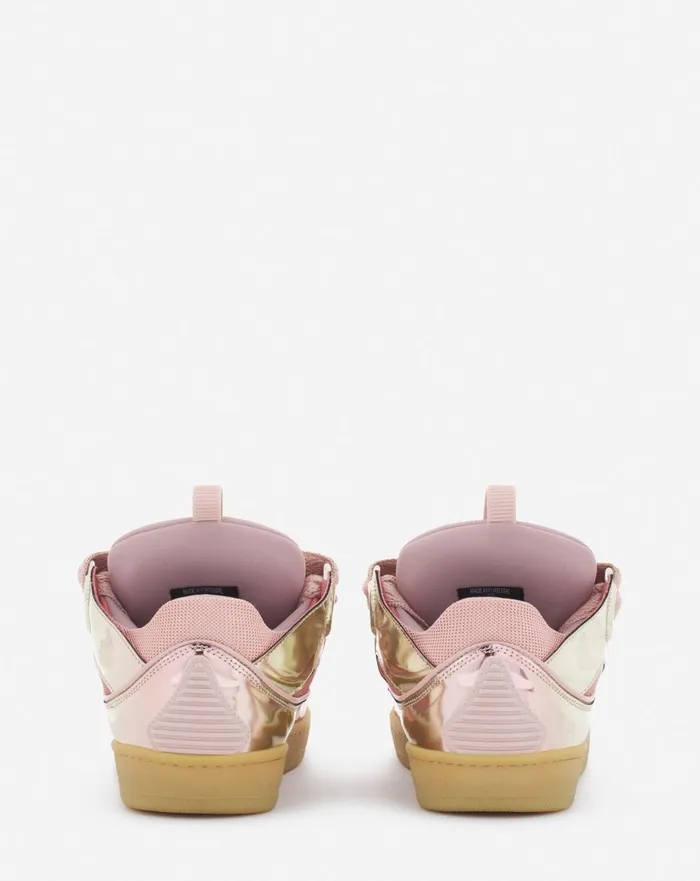 Curb Sneakers In Metallic Leather Dusty Rose Women Lanvin Curb