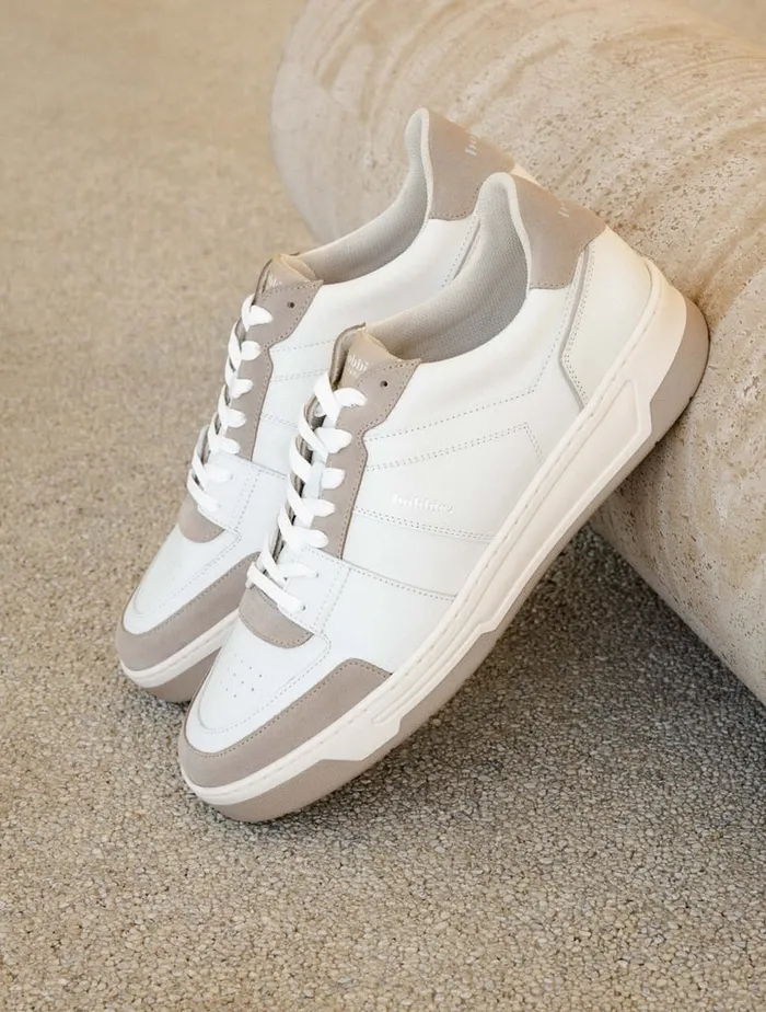 Cyrus Off White and Ash Beige Men Bobbies Sneakers Cyrus Off White and Ash Beige Men Bobbies Sneakers