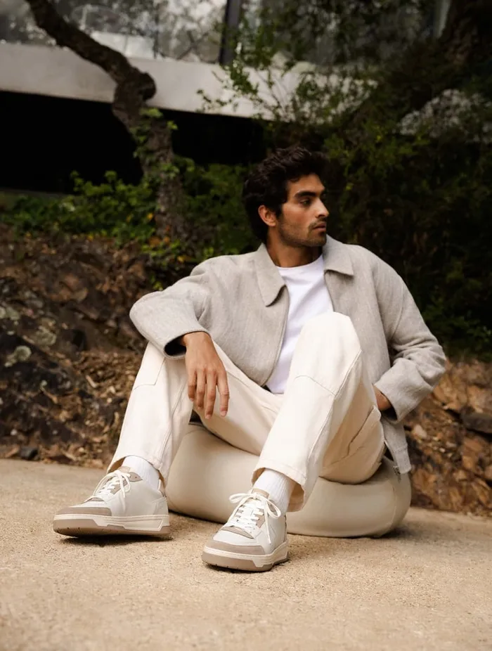 Cyrus Off White and Ash Beige Men Bobbies Sneakers Cyrus Off White and Ash Beige Men Bobbies Sneakers