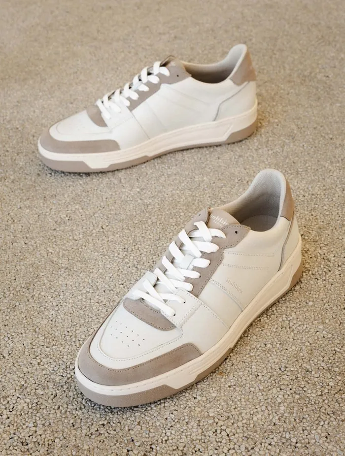 Cyrus Off White and Ash Beige Men Bobbies Sneakers Cyrus Off White and Ash Beige Men Bobbies Sneakers