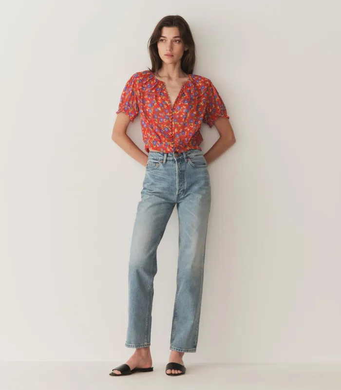 DEN Anaise Top Red Dayflower Meadow Women Tops