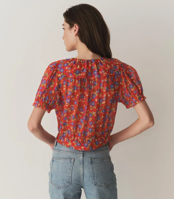 DEN Anaise Top Red Dayflower Meadow Women Tops