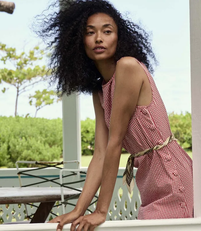 DEN Coralie Dress Rouge La Maddalena Gingham Women Dresses DEN Coralie Dress Rouge La Maddalena Gingham Women Dresses