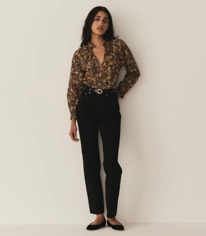 DEN Juna Top Noir Narcissus Floral Women Tops