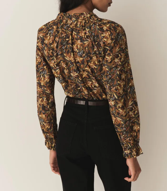 DEN Juna Top Noir Narcissus Floral Women Tops