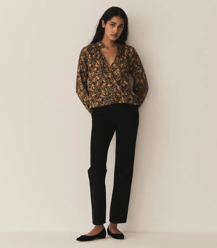 DEN Juna Top Noir Narcissus Floral Women Tops