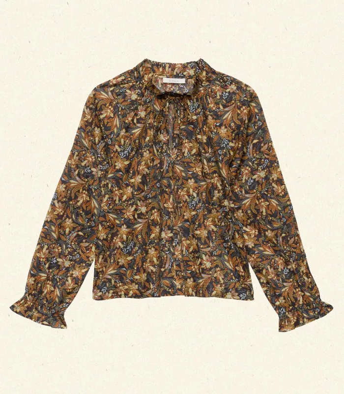 DEN Juna Top Noir Narcissus Floral Women Tops