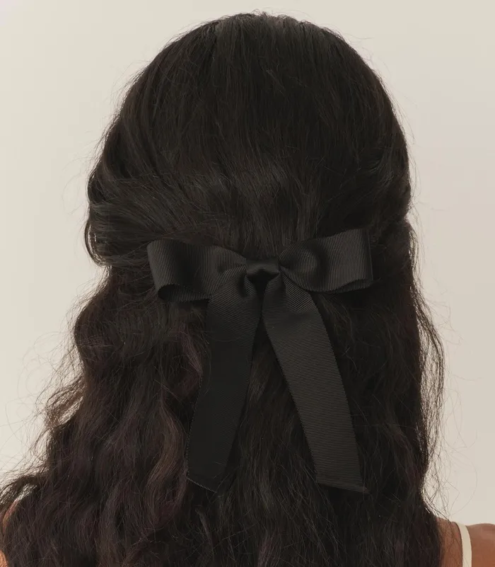 DEN Lala Bow Barrette Black Grosgrain Women Hair Accessories DEN Lala Bow Barrette Black Grosgrain Women Hair Accessories