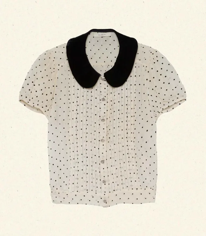 DEN Madeline Top Mother Of Pearl Dot Women Tops