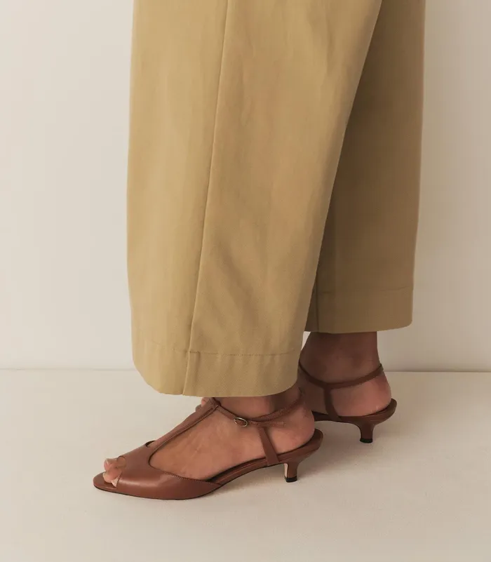 DEN Maisie TStrap Toffee Box Calf Women Shoes
