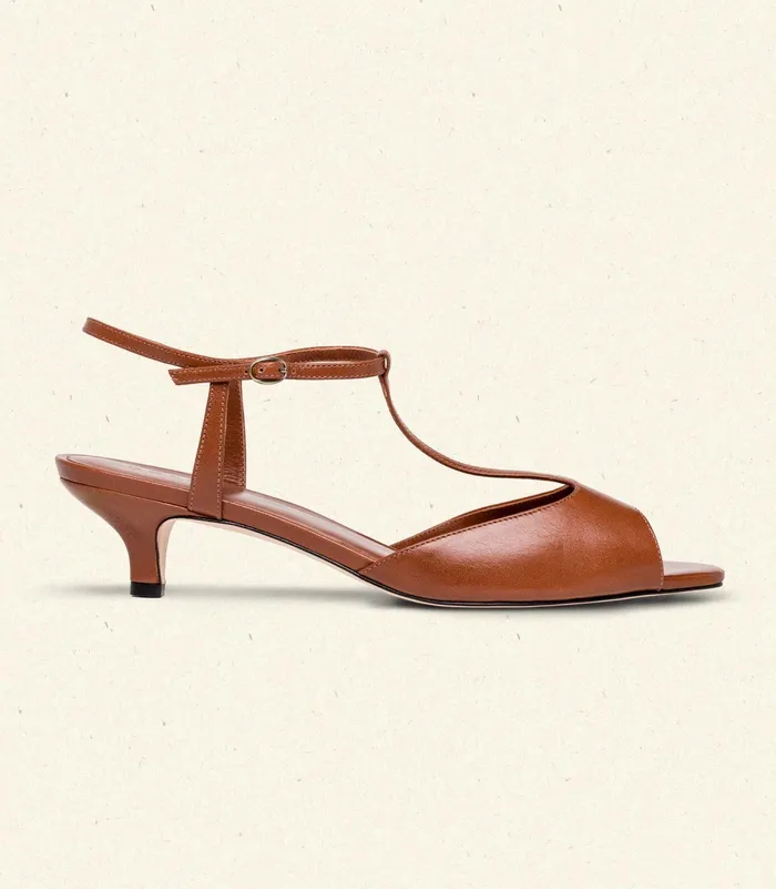 DEN Maisie TStrap Toffee Box Calf Women Shoes