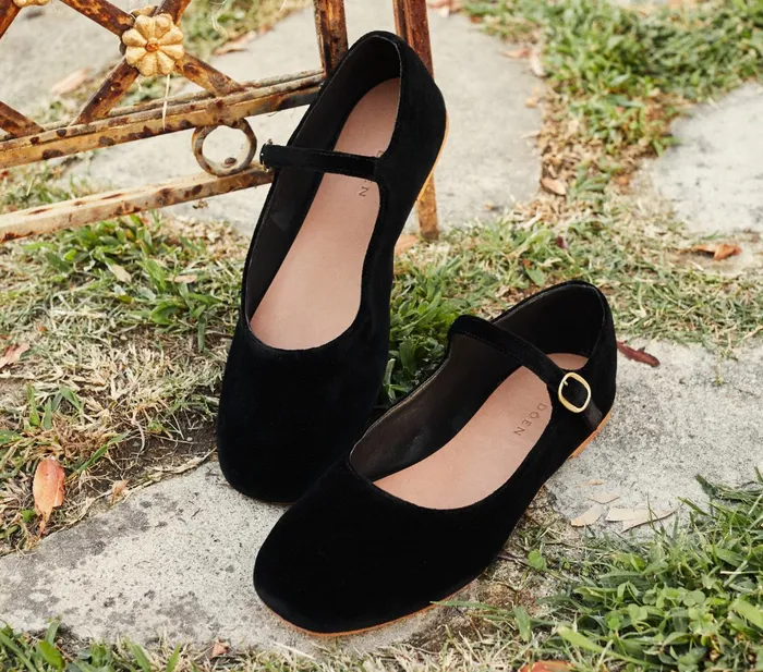 DEN Mary Jane Slipper Black Women Shoes