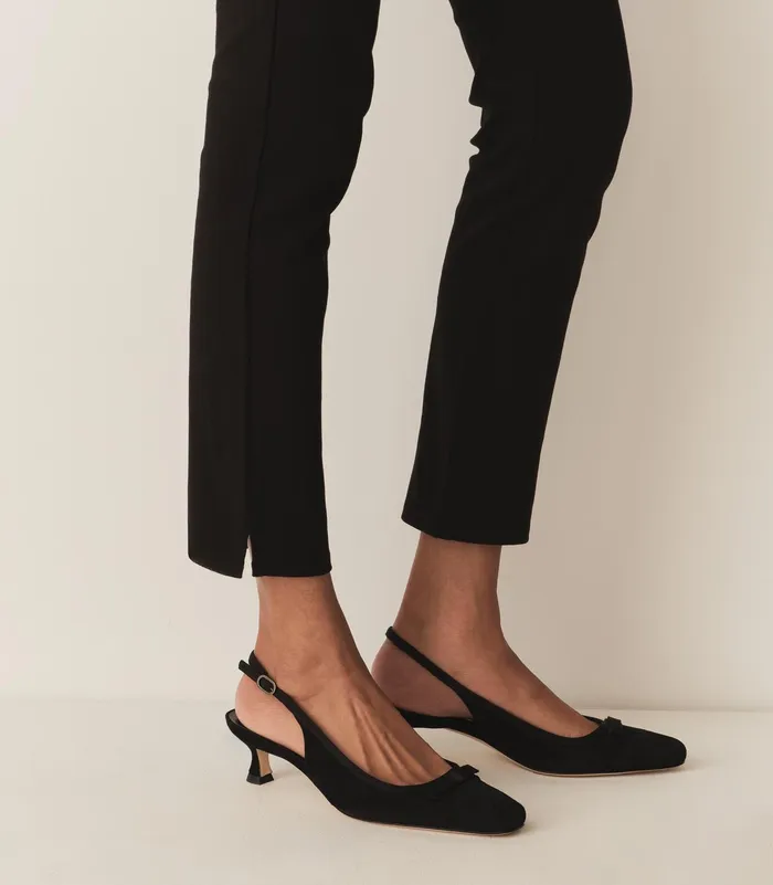 DEN Willamina Slingback Black Suede Women Shoes