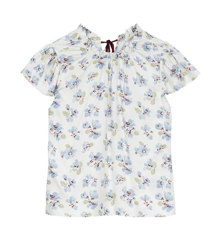 DEN Yvie Top Bleu Frolicking Floral Women Tops