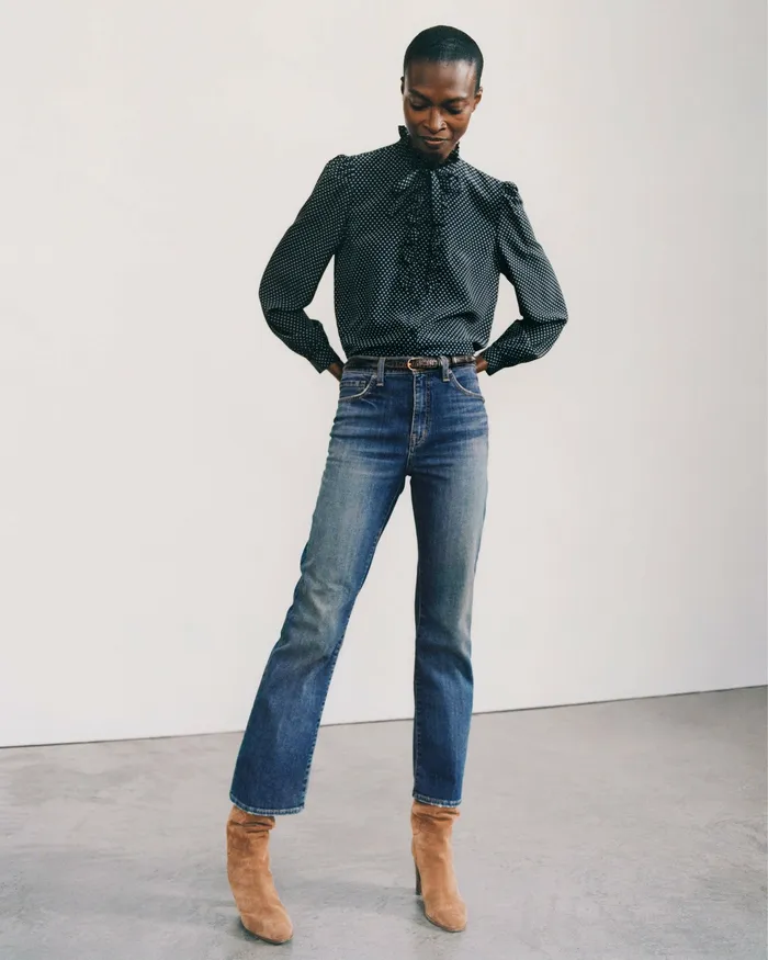 Denim Nili Lotan Women BOOT CUT JEAN Classic Wash