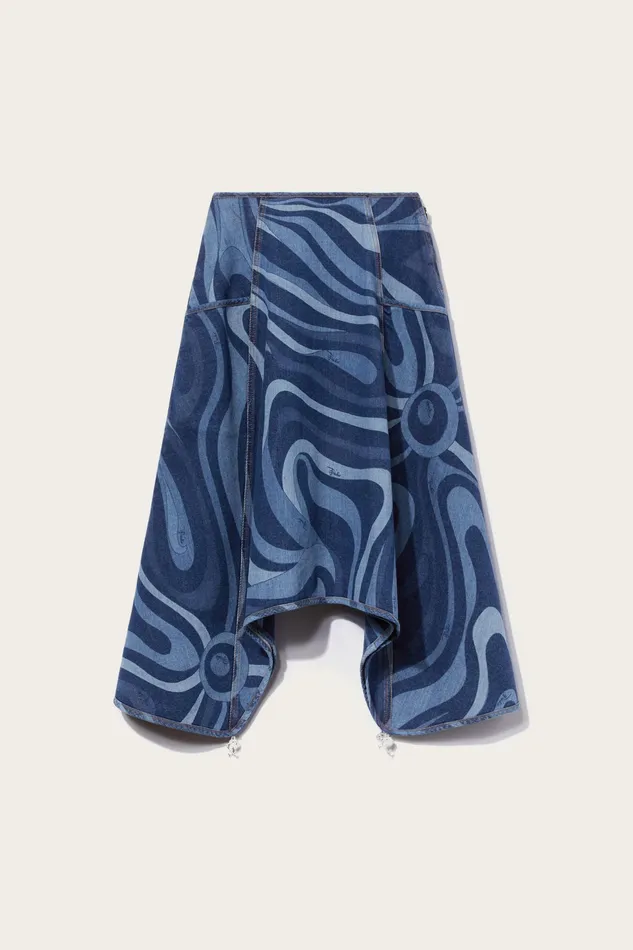 Denim Women PUCCI MarmoPrint Denim Skirt