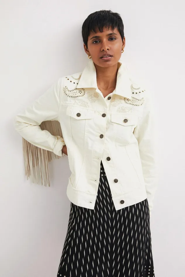 Desigual Biker Denim Jacket Women Jackets