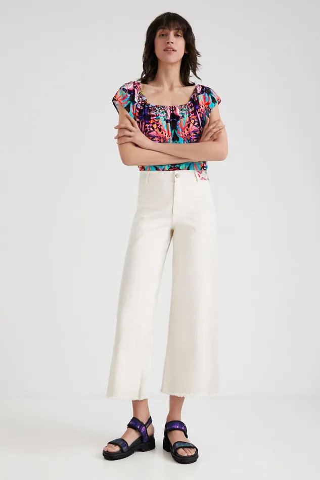 Desigual Boat Neck Geometric Bodysuit Women Tops and Shirts