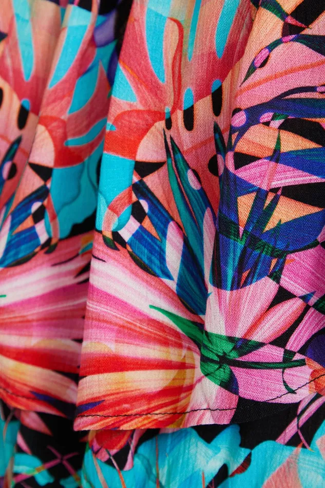 Desigual Boat Neck Geometric Bodysuit Women Tops and Shirts