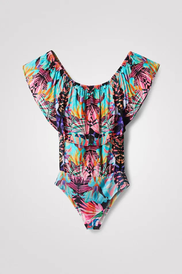 Desigual Boat Neck Geometric Bodysuit Women Tops and Shirts