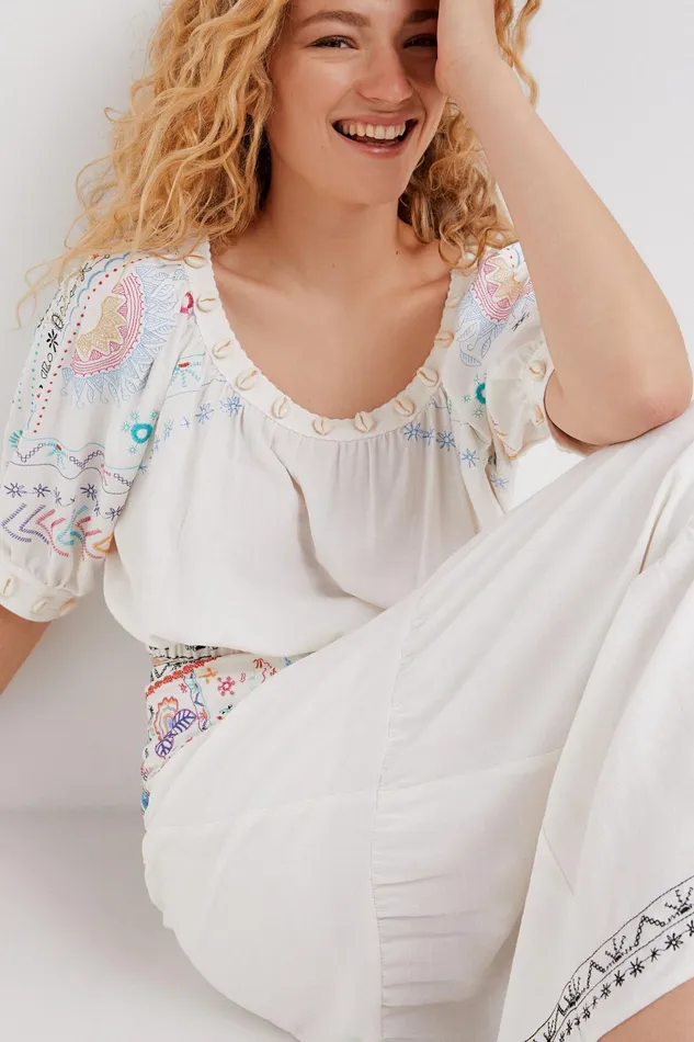 Desigual Cropped Blouse Women Tops and Shirts