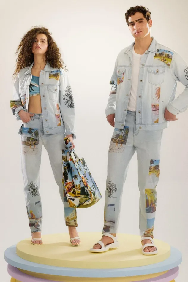Desigual Cropped Denim Trucker Jacket South Beach Women Jackets