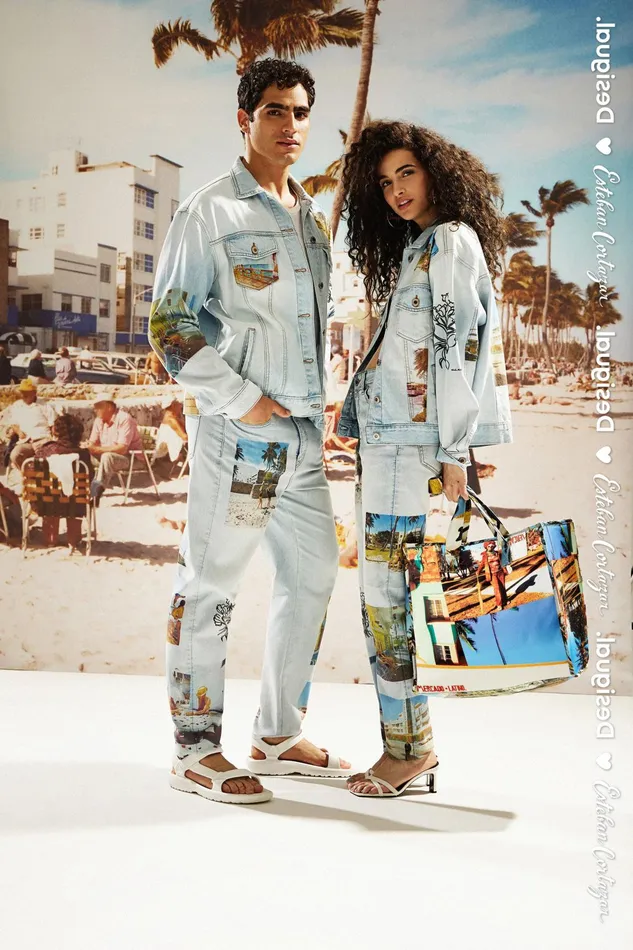 Desigual Cropped Denim Trucker Jacket South Beach Women Jackets