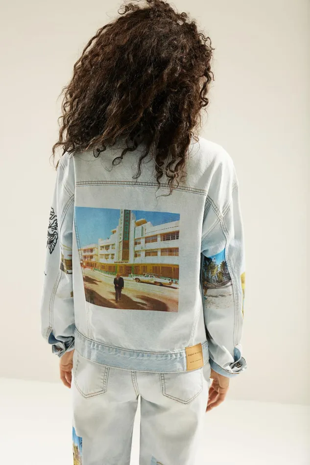 Desigual Cropped Denim Trucker Jacket South Beach Women Jackets