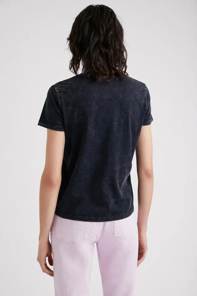 Desigual Embroidered Lip Patch Tshirt Women Tshirts