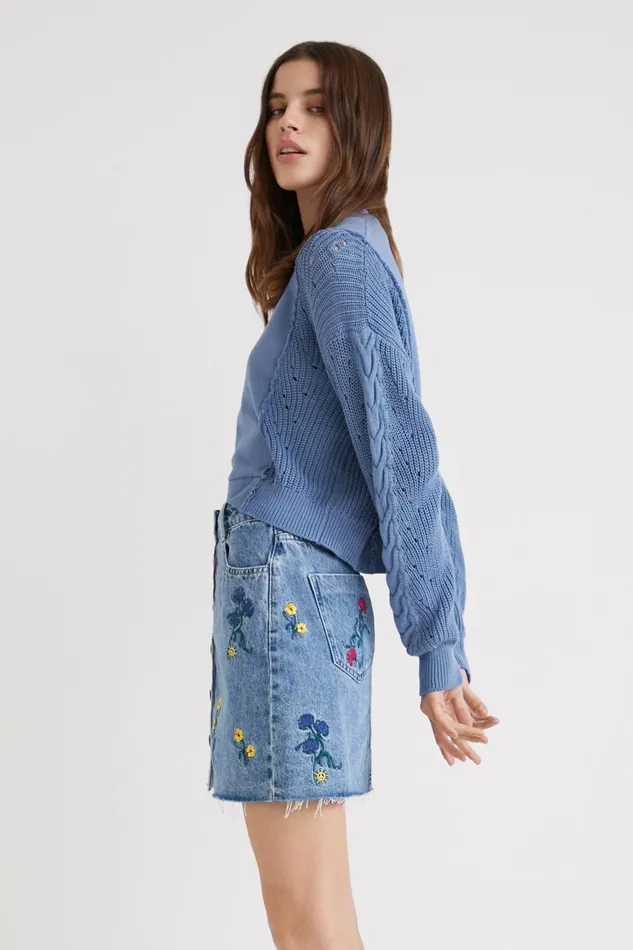 Desigual Floral Denim Miniskirt Women Skirts and Shorts