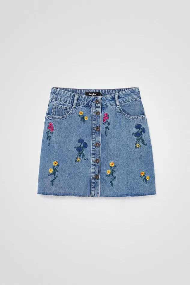 Desigual Floral Denim Miniskirt Women Skirts and Shorts