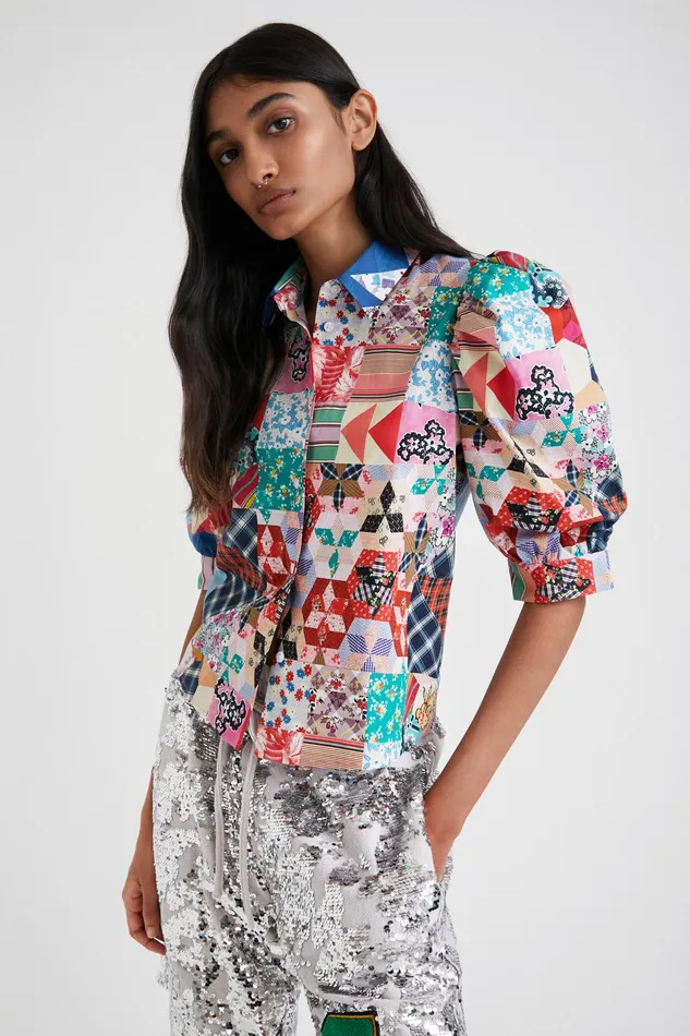 Desigual Johnson Hartig Patchwork Shirt Women Tops and Shirts