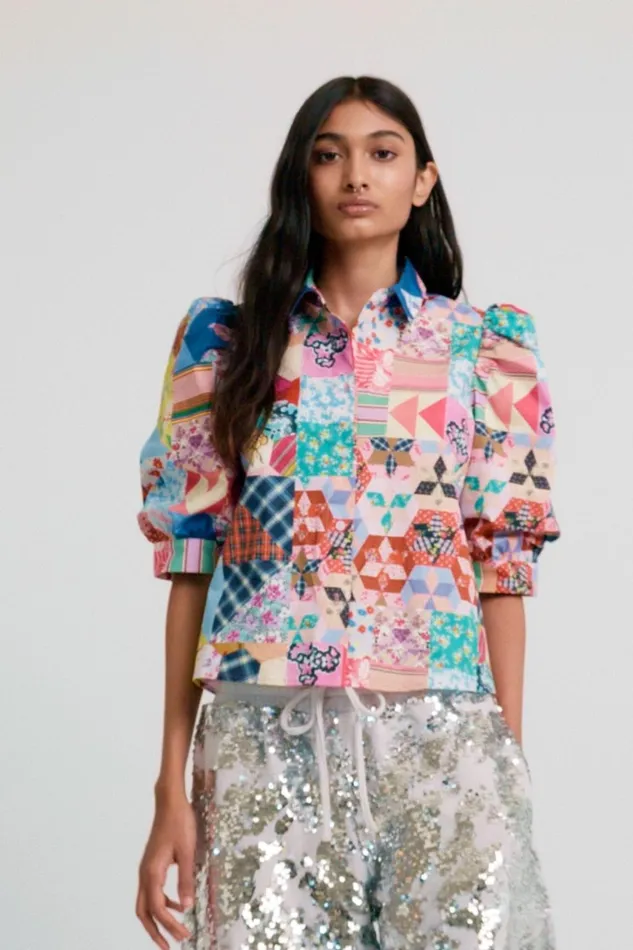 Desigual Johnson Hartig Patchwork Shirt Women Tops and Shirts