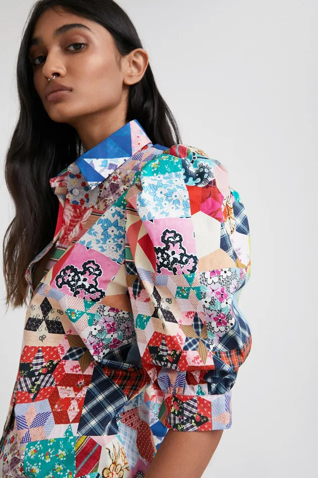 Desigual Johnson Hartig Patchwork Shirt Women Tops and Shirts