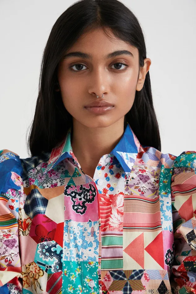 Desigual Johnson Hartig Patchwork Shirt Women Tops and Shirts