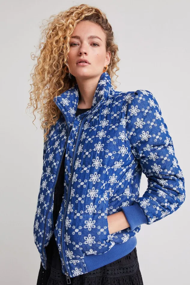 Desigual Lace Quilted Jacket Women Jackets