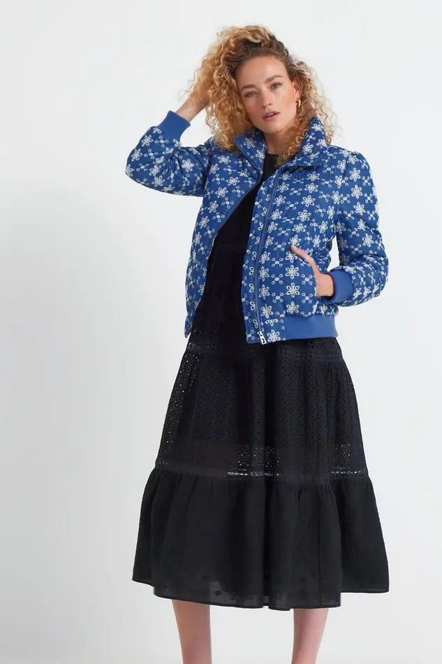 Desigual Lace Quilted Jacket Women Jackets