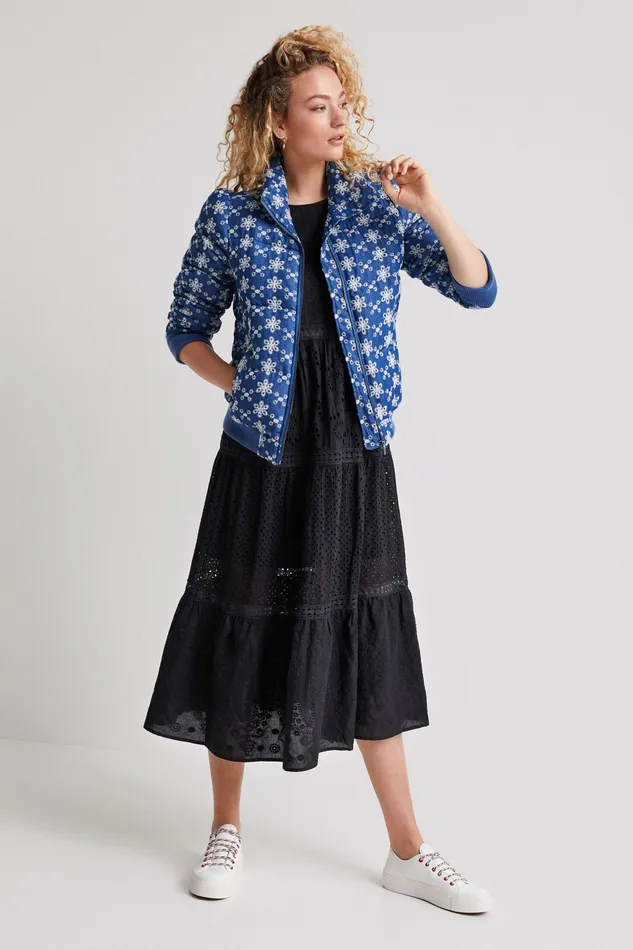 Desigual Lace Quilted Jacket Women Jackets