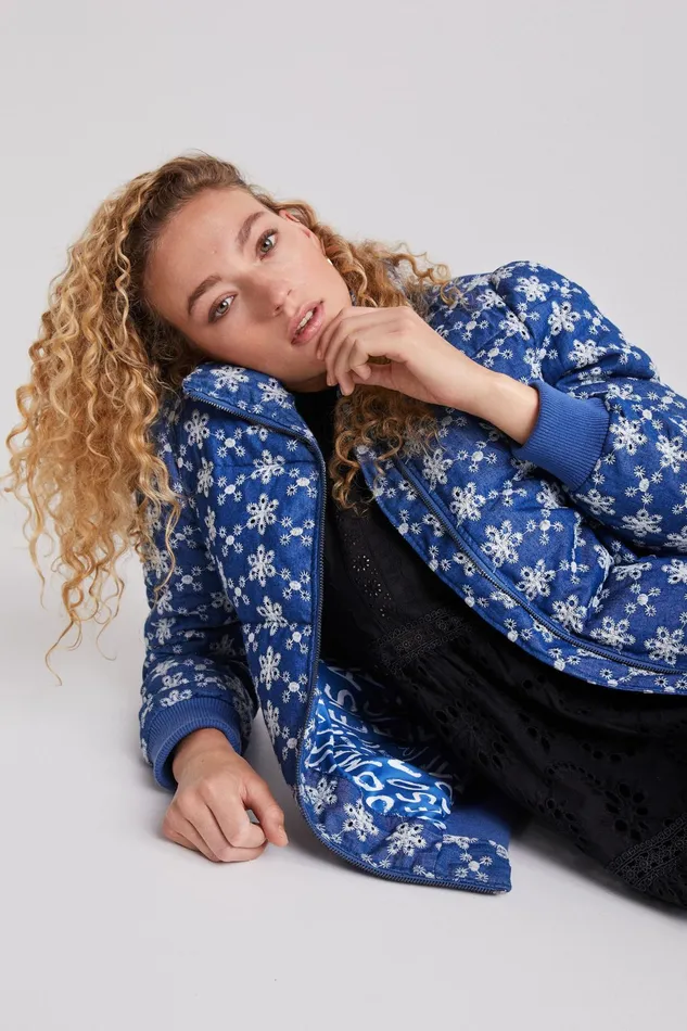 Desigual Lace Quilted Jacket Women Jackets