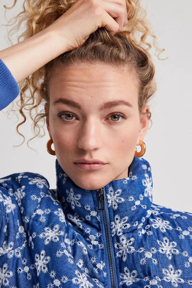 Desigual Lace Quilted Jacket Women Jackets