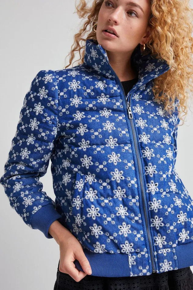 Desigual Lace Quilted Jacket Women Jackets