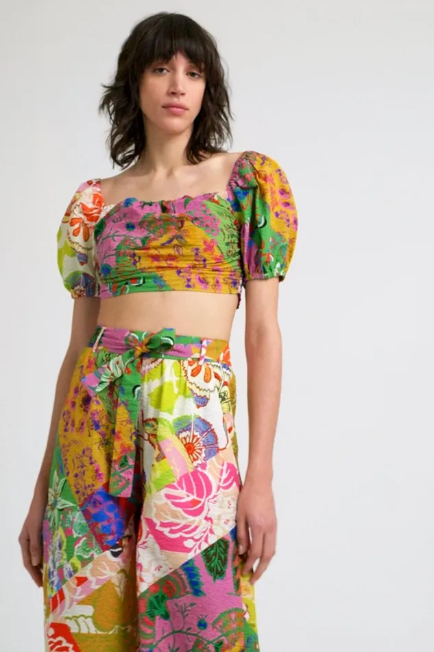 Desigual M Christian Lacroix Cropped Blouse Women Tops and Shirts
