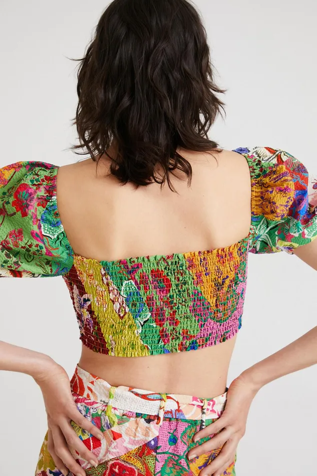 Desigual M Christian Lacroix Cropped Blouse Women Tops and Shirts